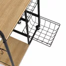 Konyhai tároló, ModernHome GIC-KO85-15, 86,5 x 56,5 x 30 cm, acél váz, MDF polclapok, gurulós, kihúzható kosarakkal, teherbírás: 15 kg