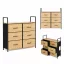 Komód, ModernHome GIC-C105-19, 80 x 87 x 24 cm, 6 fiókos, fém váz, textil tárolók, teherbírás: 2 kg/fiók, 5 kg/felső polc
