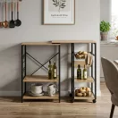 Konyhai tároló, ModernHome GIC-KS085-15, forgatható munkalappal, polcokkal, kosárral és akasztókkal