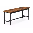 Étkezőasztal 2 paddal, ModernHome CZCY1106075T-7-16, 110 x 60 cm, téglalap alakú, magasság: 75 cm, MDF asztallap, fém váz, 2 db pad: 98 x 30 x 47 cm, fém váz