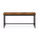 Étkezőasztal 2 paddal, ModernHome CZCY1106075T-7-16, 110 x 60 cm, téglalap alakú, magasság: 75 cm, MDF asztallap, fém váz, 2 db pad: 98 x 30 x 47 cm, fém váz