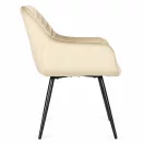 Étkezőszék, ModernHome TIKC-3, 2 db, bézs, 82,5 x 60 x 55 cm, bársony kárpit, porszórt acél lábak, karfás, teherbírás: 120 kg