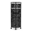 Konyhai tároló, ModernHome VB5-5, 91 x 34 x 34 cm, fekete, 5 szintes, forgatható polcok, porszórt acél, teherbírás: 15 kg