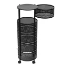 Konyhai tároló, ModernHome VB5-5, 91 x 34 x 34 cm, fekete, 5 szintes, forgatható polcok, porszórt acél, teherbírás: 15 kg