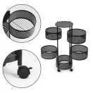 Konyhai tároló, ModernHome VB5-5, 91 x 34 x 34 cm, fekete, 5 szintes, forgatható polcok, porszórt acél, teherbírás: 15 kg