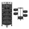 Konyhai tároló, ModernHome VC5-1, 90 x 28 x 28 cm, fekete, 5 szintes, forgatható polcok, porszórt acél, teherbírás: 15 kg