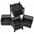 Konyhai tároló, ModernHome VC5-1, 90 x 28 x 28 cm, fekete, 5 szintes, forgatható polcok, porszórt acél, teherbírás: 15 kg
