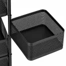 Konyhai tároló, ModernHome VC5-1, 90 x 28 x 28 cm, fekete, 5 szintes, forgatható polcok, porszórt acél, teherbírás: 15 kg