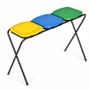 Szemeteszsáktartó állvány, MultiGarden LT3-21, háromzsákos, zsákkapacitás: maximum 120 l, fém keret, 98 x 43 x 75 cm, sárga + zöld + kék fedél