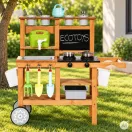 Kültéri játékkonyha, ECOTOYS TL055015, fa, 80 x 39 x 81 cm, működő csappal, krétatáblával, 16 db tartozékkal, 3 éves kortól