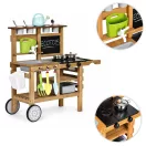 Kültéri játékkonyha, ECOTOYS TL055015, fa, 80 x 39 x 81 cm, működő csappal, krétatáblával, 16 db tartozékkal, 3 éves kortól