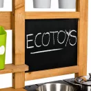 Kültéri játékkonyha, ECOTOYS TL055015, fa, 80 x 39 x 81 cm, működő csappal, krétatáblával, 16 db tartozékkal, 3 éves kortól