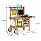 Kültéri játékkonyha, ECOTOYS TL055015, fa, 80 x 39 x 81 cm, működő csappal, krétatáblával, 16 db tartozékkal, 3 éves kortól
