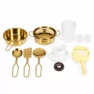 Játékkonyha, ECOTOYS TL106009, fehér, 87,5 x 32,5 x 93 cm, fa, fényhatásokkal, hanghatásokkal, 11 db tartozékkal, sütővel, mosógéppel, kávégéppel, mosogatóval, 3 éves kortól
