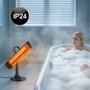 Infra hősugárzó, Bauerkraft H-685, 1000 W, 63 x 63 cm, karbonszálas fűtőelem, 2 fűtésfokozat, fokozatmentes szabályozás, 50°-os oszcilláció, 90°-ban forgatható fej, IP24, borulásvédelem