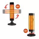 Infra hősugárzó, Bauerkraft H-685, 1000 W, 63 x 63 cm, karbonszálas fűtőelem, 2 fűtésfokozat, fokozatmentes szabályozás, 50°-os oszcilláció, 90°-ban forgatható fej, IP24, borulásvédelem