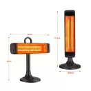 Infra hősugárzó, Bauerkraft H-685, 1000 W, 63 x 63 cm, karbonszálas fűtőelem, 2 fűtésfokozat, fokozatmentes szabályozás, 50°-os oszcilláció, 90°-ban forgatható fej, IP24, borulásvédelem