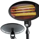 Infra hősugárzó, Bauerkraft H-639, 2000 W, 50 x 160-210 cm állítható magasság, kvarccsöves fűtőelem, 3 fűtésfokozat, 0-45°-ban dönthető, álló vagy függeszthető, acél ház, termosztát