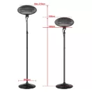 Infra hősugárzó, Bauerkraft H-639, 2000 W, 50 x 160-210 cm állítható magasság, kvarccsöves fűtőelem, 3 fűtésfokozat, 0-45°-ban dönthető, álló vagy függeszthető, acél ház, termosztát