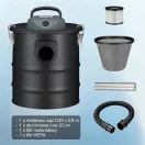 Elektromos hamuporszívó, Bauerkraft H-751, 800 W, tartály: 15 l, dupla HEPA szűrő, langyos hamuhoz is, festett acél tartály