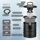 Elektromos hamuporszívó, Bauerkraft H-751, 800 W, tartály: 15 l, dupla HEPA szűrő, langyos hamuhoz is, festett acél tartály