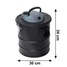 Elektromos hamuporszívó, Bauerkraft H-751, 800 W, tartály: 15 l, dupla HEPA szűrő, langyos hamuhoz is, festett acél tartály