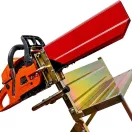 Fafűrészelő állvány, Bauerkraft H-736, 75 x 68 x 78 cm, maximum 120 kg terhelhetőség, láncfűrész-tartóval, 200 cm rönkátmérőhöz, fafűrészeléshez
