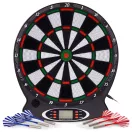 Elektronikus dartstábla, AP-100ANP, 38,5 x 43,5 x 2 cm, LCD kijelzős, 18 játékmóddal és 159 variációval, 8 játékosig, 6 db biztonságos darts nyíllal és 6 pótheggyel, 34 cm célfelület, hangeffektekkel, PP műanyag, rögzítő tartozékokkal