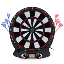 Elektronikus dartstábla, AP-100ANP, 38,5 x 43,5 x 2 cm, LCD kijelzős, 18 játékmóddal és 159 variációval, 8 játékosig, 6 db biztonságos darts nyíllal és 6 pótheggyel, 34 cm célfelület, hangeffektekkel, PP műanyag, rögzítő tartozékokkal