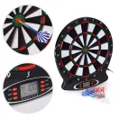 Elektronikus dartstábla, AP-100ANP, 38,5 x 43,5 x 2 cm, LCD kijelzős, 18 játékmóddal és 159 variációval, 8 játékosig, 6 db biztonságos darts nyíllal és 6 pótheggyel, 34 cm célfelület, hangeffektekkel, PP műanyag, rögzítő tartozékokkal