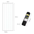 Gyomgátló agroszövet, Multi Garden WEED135-M5, fekete, 1,6 x 100 m, 160 m², 135 g/m², UV-álló polipropilén, víz- és levegőáteresztő, 32 cm-enkénti segédvonalakkal, 50 db 15 cm-es rögzítő cövekkel