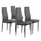 Étkezőszék, ModernHome DC855-4, 4 db, szürke, 98 x 43 x 41 cm, ökobőr kárpit, porszórt acél lábak, magas háttámla, teherbírás: 120 kg