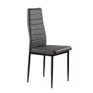 Étkezőszék, ModernHome DC855-4, 4 db, szürke, 98 x 43 x 41 cm, ökobőr kárpit, porszórt acél lábak, magas háttámla, teherbírás: 120 kg