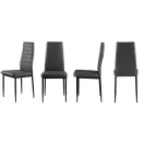 Étkezőszék, ModernHome DC855-4, 4 db, szürke, 98 x 43 x 41 cm, ökobőr kárpit, porszórt acél lábak, magas háttámla, teherbírás: 120 kg