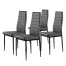 Étkezőszék, ModernHome DC855-4, 4 db, szürke, 98 x 43 x 41 cm, ökobőr kárpit, porszórt acél lábak, magas háttámla, teherbírás: 120 kg