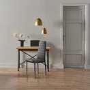 Étkezőszék, ModernHome DC855-4, 4 db, szürke, 98 x 43 x 41 cm, ökobőr kárpit, porszórt acél lábak, magas háttámla, teherbírás: 120 kg