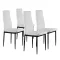 Étkezőszék, ModernHome DC855-4, 4 db, fehér, 98 x 43 x 41 cm, ökobőr kárpit, porszórt acél lábak, magas háttámla, teherbírás: 120 kg