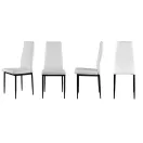 Étkezőszék, ModernHome DC855-4, 4 db, fehér, 98 x 43 x 41 cm, ökobőr kárpit, porszórt acél lábak, magas háttámla, teherbírás: 120 kg