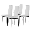 Étkezőszék, ModernHome DC855-4, 4 db, fehér, 98 x 43 x 41 cm, ökobőr kárpit, porszórt acél lábak, magas háttámla, teherbírás: 120 kg