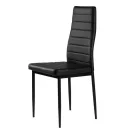 Étkezőszék, ModernHome DC855-4, 4 db, fekete, 98 x 43 x 41 cm, ökobőr kárpit, porszórt acél lábak, magas háttámla, teherbírás: 120 kg