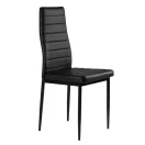 Étkezőszék, ModernHome DC855-4, 4 db, fekete, 98 x 43 x 41 cm, ökobőr kárpit, porszórt acél lábak, magas háttámla, teherbírás: 120 kg