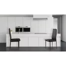 Étkezőszék, ModernHome DC855-4, 4 db, fekete, 98 x 43 x 41 cm, ökobőr kárpit, porszórt acél lábak, magas háttámla, teherbírás: 120 kg
