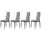Étkezőszék, ModernHome DC860-4, 4 db, szürke, 98 x 42 x 42 cm, steppelt kárpit, porszórt acél lábak, magas háttámla, teherbírás: 120 kg