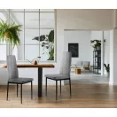 Étkezőszék, ModernHome DC860-4, 4 db, szürke, 98 x 42 x 42 cm, steppelt kárpit, porszórt acél lábak, magas háttámla, teherbírás: 120 kg