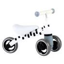 Háromkerekű futóbicikli, ECOTOYS LB1603 zebra, fehér, EVA habkerekek 14 cm, műanyag váz, ülésmagasság: 25 cm, kormányfordulás határoló, 12 hónapos kortól