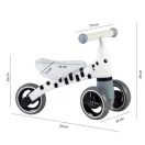 Háromkerekű futóbicikli, ECOTOYS LB1603 zebra, fehér, EVA habkerekek 14 cm, műanyag váz, ülésmagasság: 25 cm, kormányfordulás határoló, 12 hónapos kortól