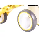 Háromkerekű futóbicikli, ECOTOYS LB1603 zsiráf, sárga, EVA habkerekek 14 cm, műanyag váz, ülésmagasság: 25 cm, kormányfordulás határoló, 12 hónapos kortól
