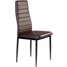 Étkezőszék, ModernHome DC855-4, 4 db, barna, 98 x 43 x 41 cm, ökobőr kárpit, porszórt acél lábak, magas háttámla, teherbírás: 120 kg