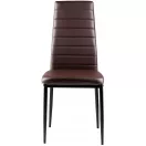 Étkezőszék, ModernHome DC855-4, 4 db, barna, 98 x 43 x 41 cm, ökobőr kárpit, porszórt acél lábak, magas háttámla, teherbírás: 120 kg