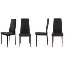 Étkezőszék, ModernHome DC860-4, 4 db, fekete, 98 x 42 x 42 cm, steppelt kárpit, porszórt acél lábak, magas háttámla, teherbírás: 120 kg